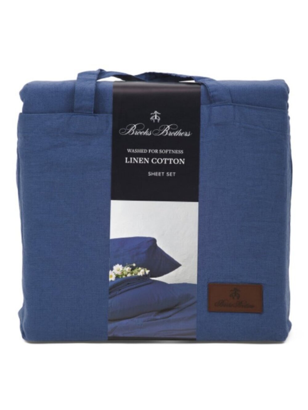BROOKS BROTHERS Linen And Cotton Blend Washed Sheet Set